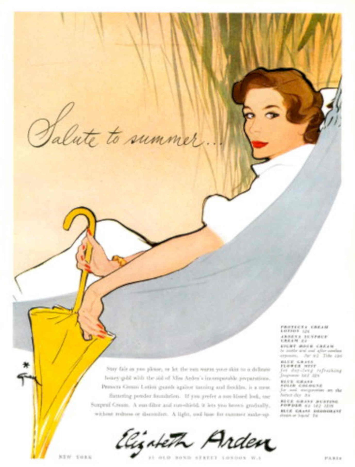 Summer Hammock Arden 1950s Vintage Retro Advert Poster