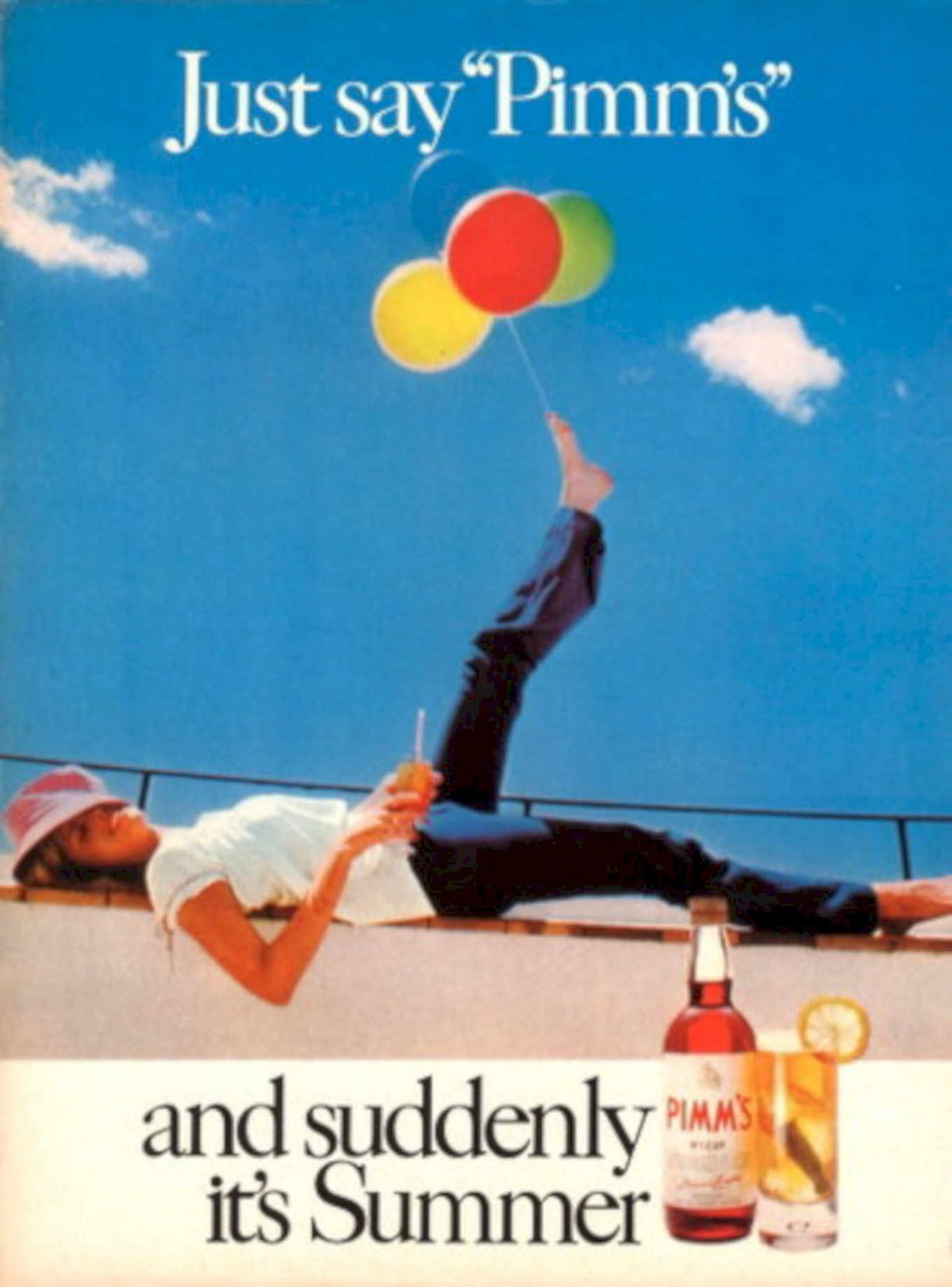 Summer Pimm Balcony 1970s Vintage Retro Advert