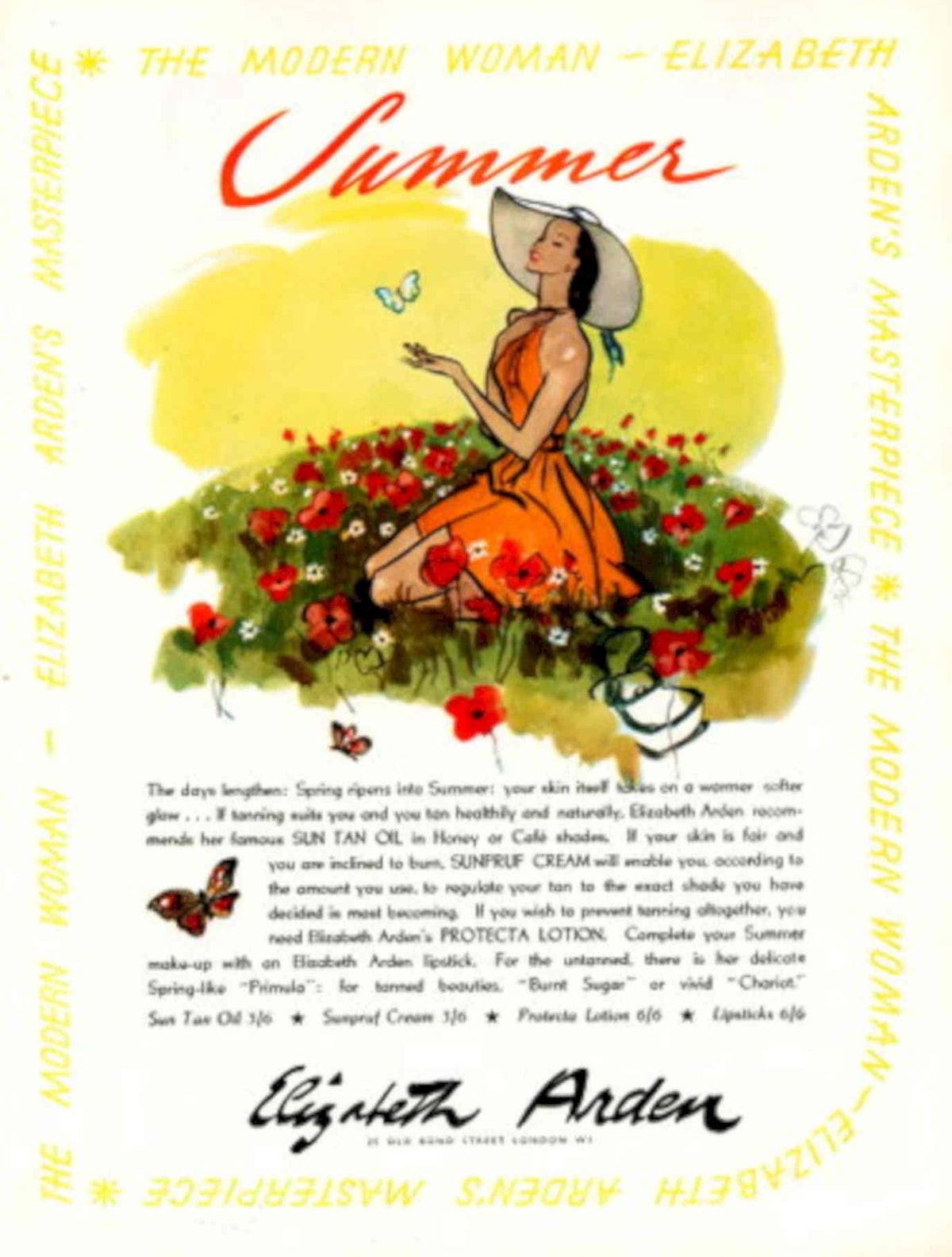 Summer Poppies Arden 1940s Vintage Retro Advert Poster