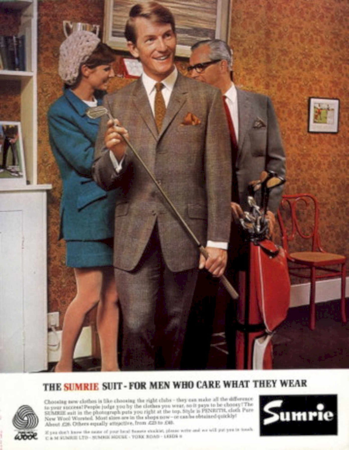 Sumrie Suit Men 1960s Vintage Retro Advert