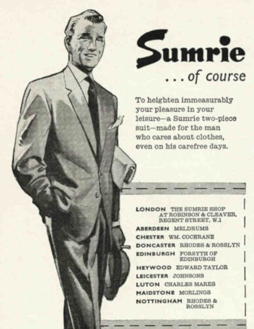 Sumrie Suit Shops Vintage Retro Advert Poster A4 Photo Print