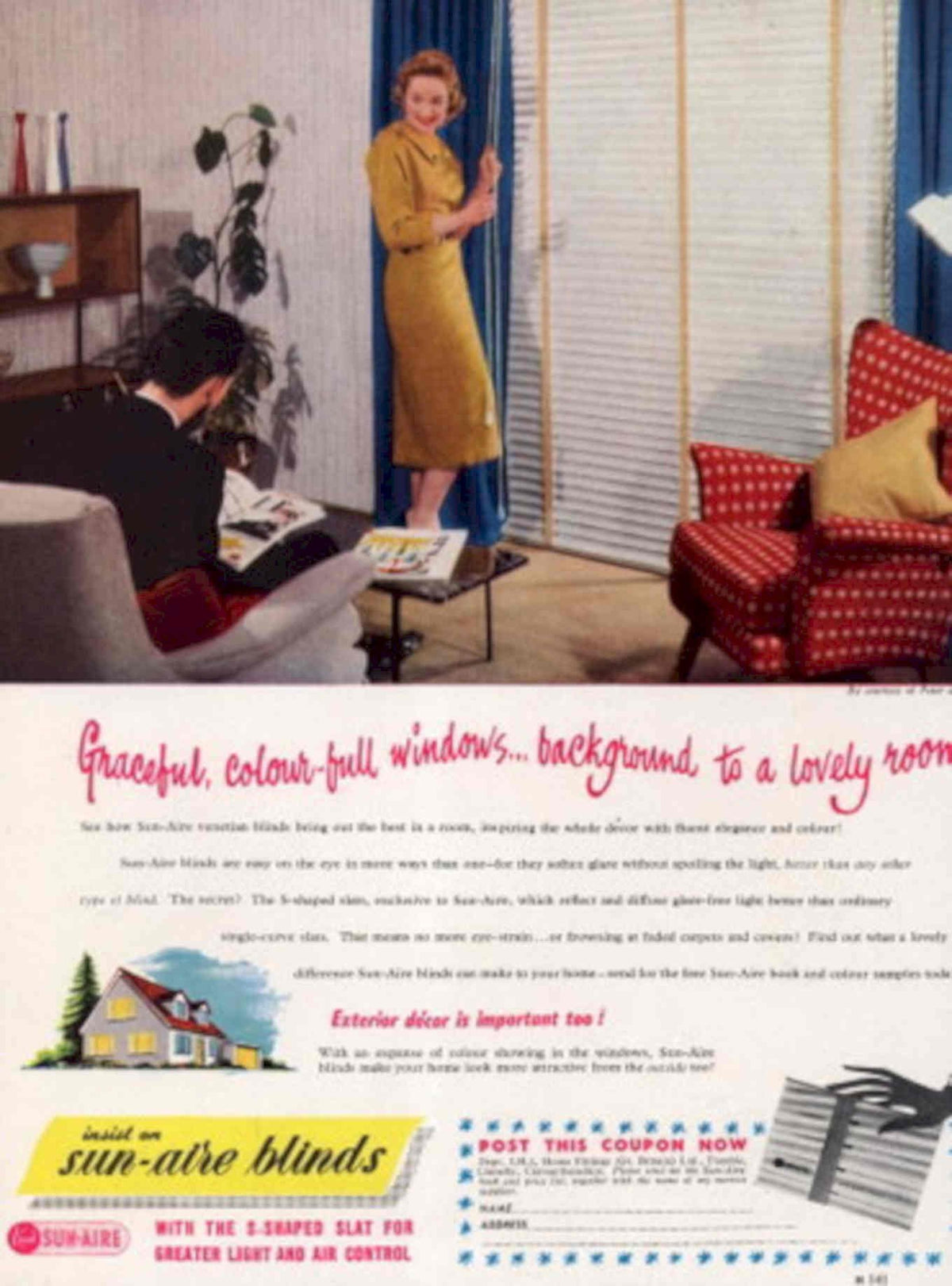 Sun Aire Windows 1950s Vintage Retro Advert Poster