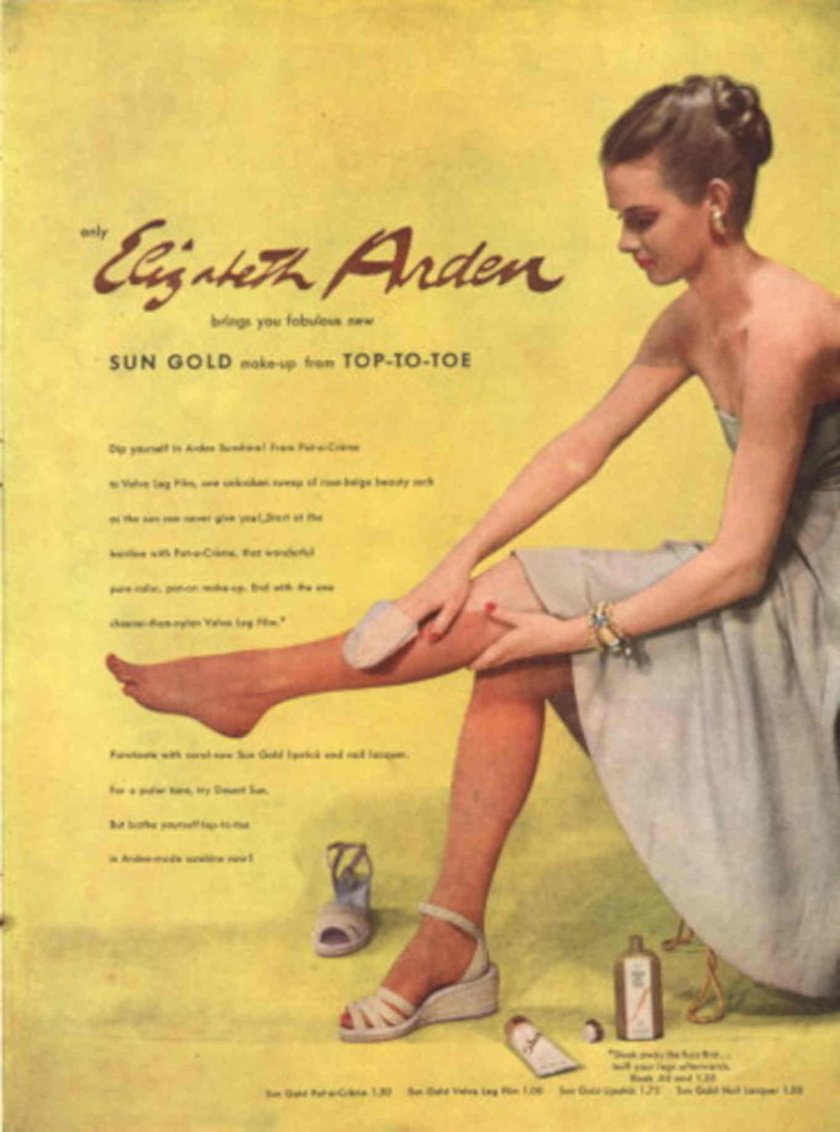 Sun Gold Legs 1940s Vintage Retro Advert Poster