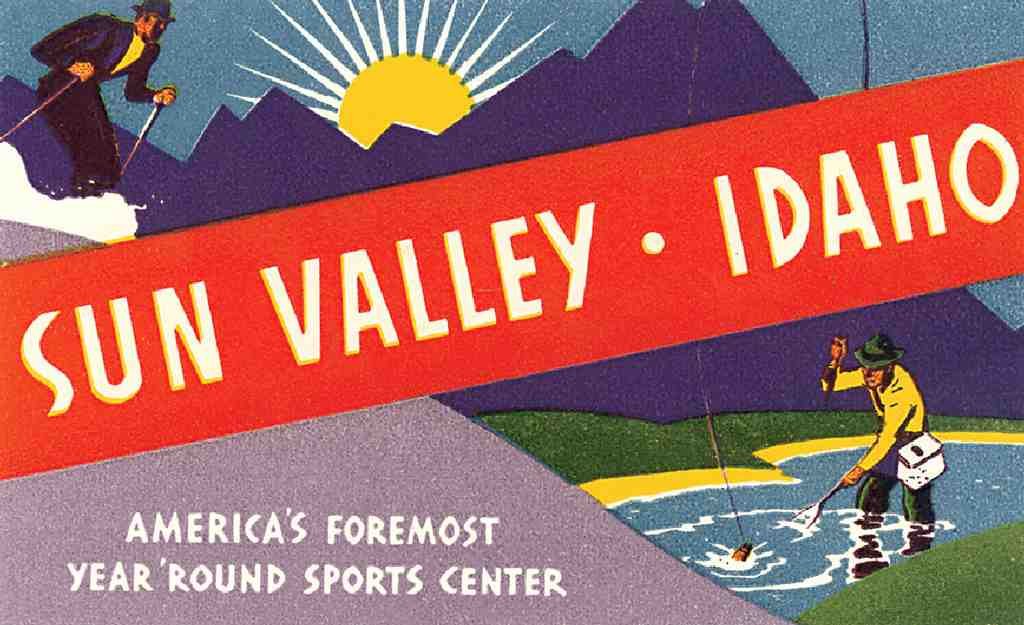Sun Valley Luggage Label Vintage A4 Photo Print