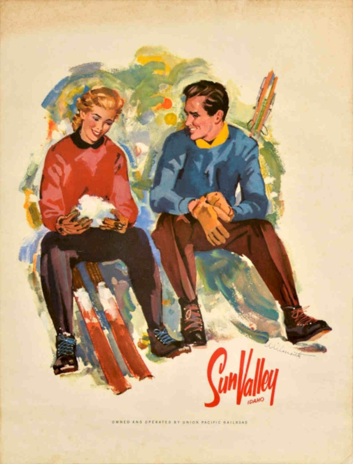 Sun Valley Ski 1 Vintage Retro Advert Poster A4 Photo Print