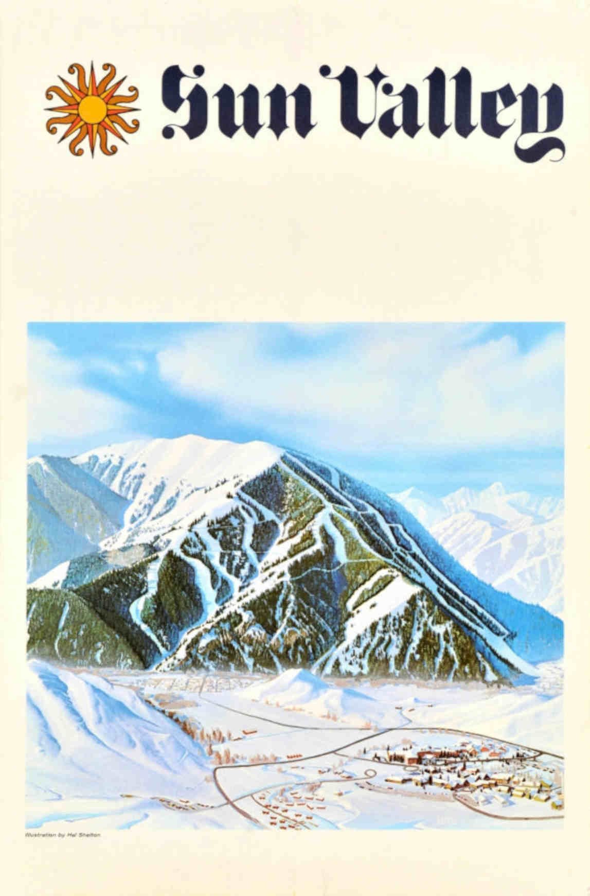 Sun Valley Ski 3 Vintage Retro Advert Poster A4 Photo Print