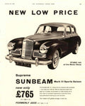 Sunbeam Mark Iii 1950s Vintage Retro Advert Poster