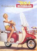 Sunbeam Scooter Beach 1950s Vintage Retro Advert Poster