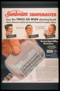 Sunbeam Shavemaster Shaver 1950s Vintage Retro Advert Poster