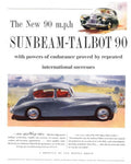Sunbeam Talbot 90 2 1950s Vintage Retro Advert Poster