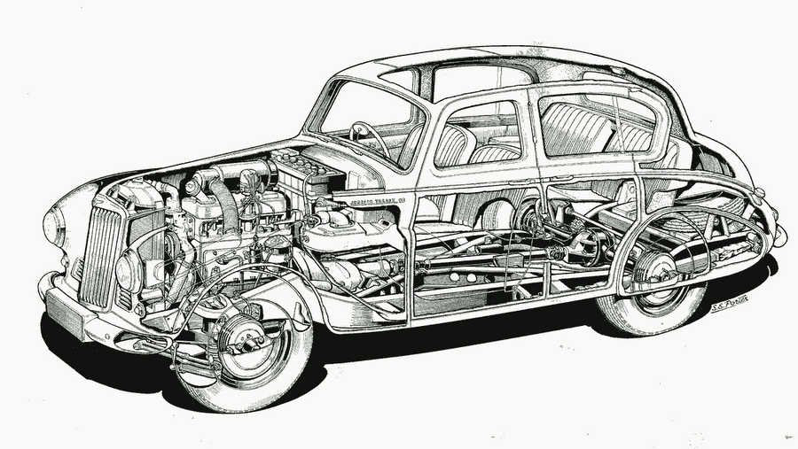 Sunbeam Talbot 90 cutaway A4 Photo Print