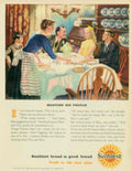 Sunblest Family Dinner 1950s Vintage Retro Advert Poster