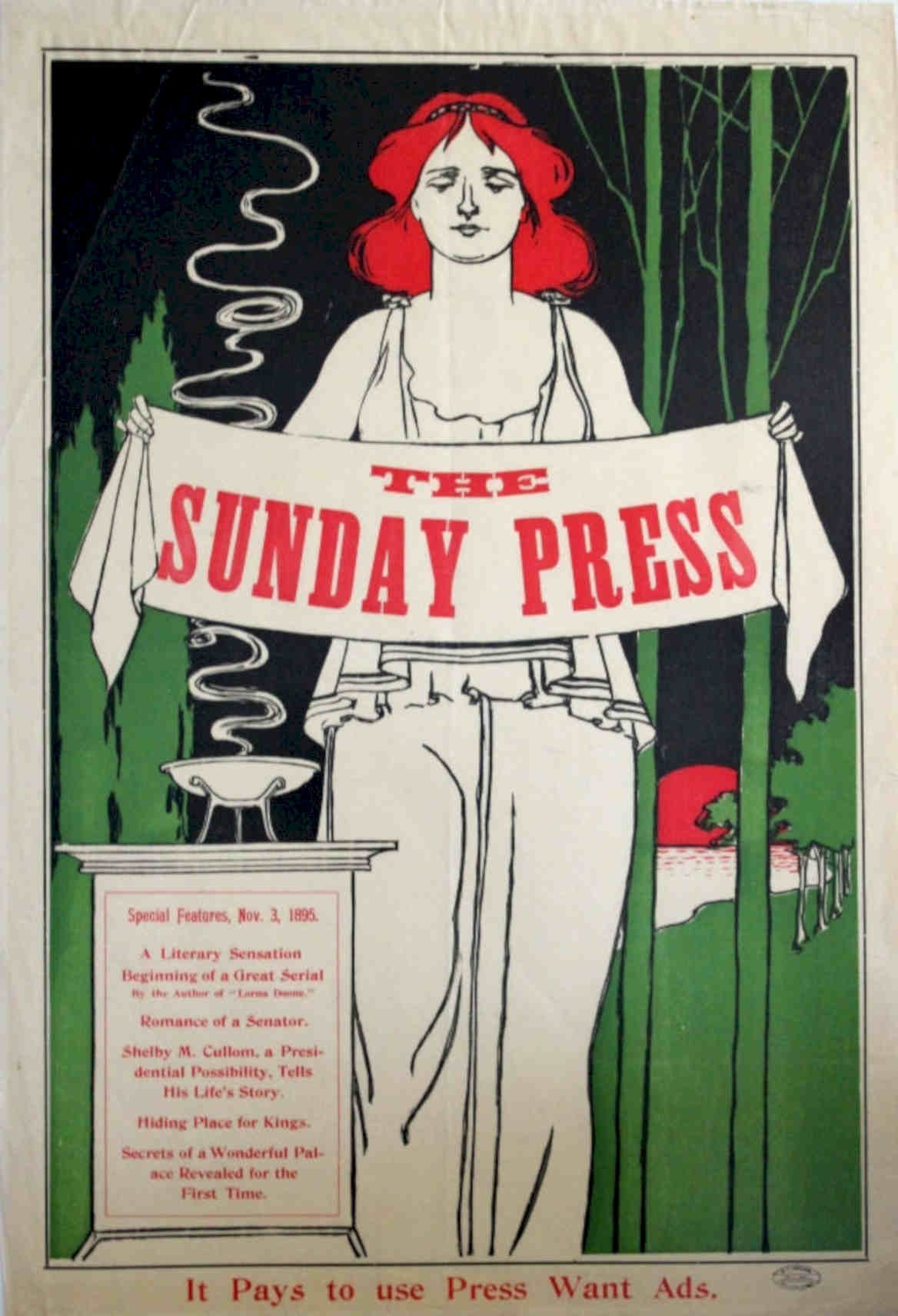 Sunday Press Snake Vintage Retro Advert Poster A4 Photo Print
