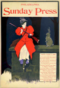 Sunday Press Woman Vintage Retro Advert Poster A4 Photo Print