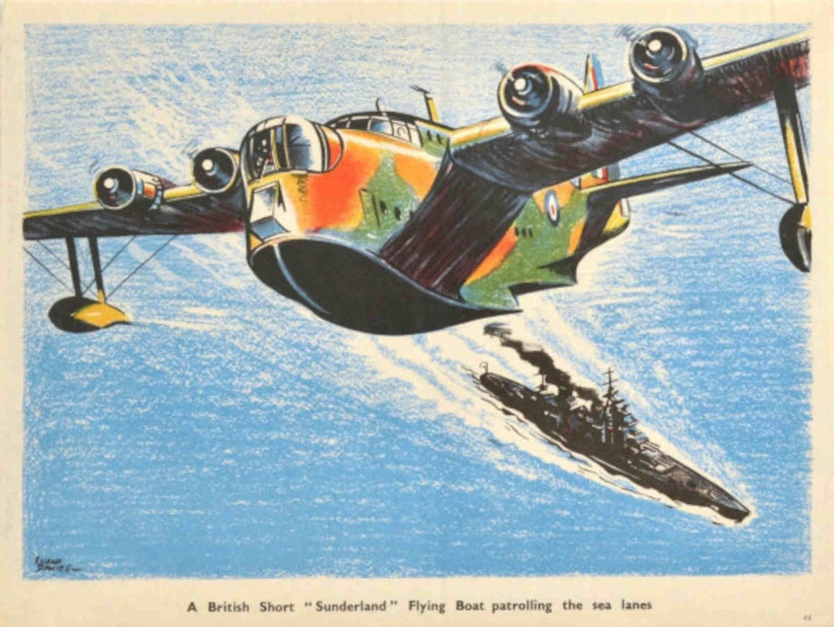 Sunderland Flying Boat Vintage Retro Advert Poster A4 Photo Print