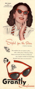 Sunglasses Stars Grantly 1940s Vintage Retro Advert Poster