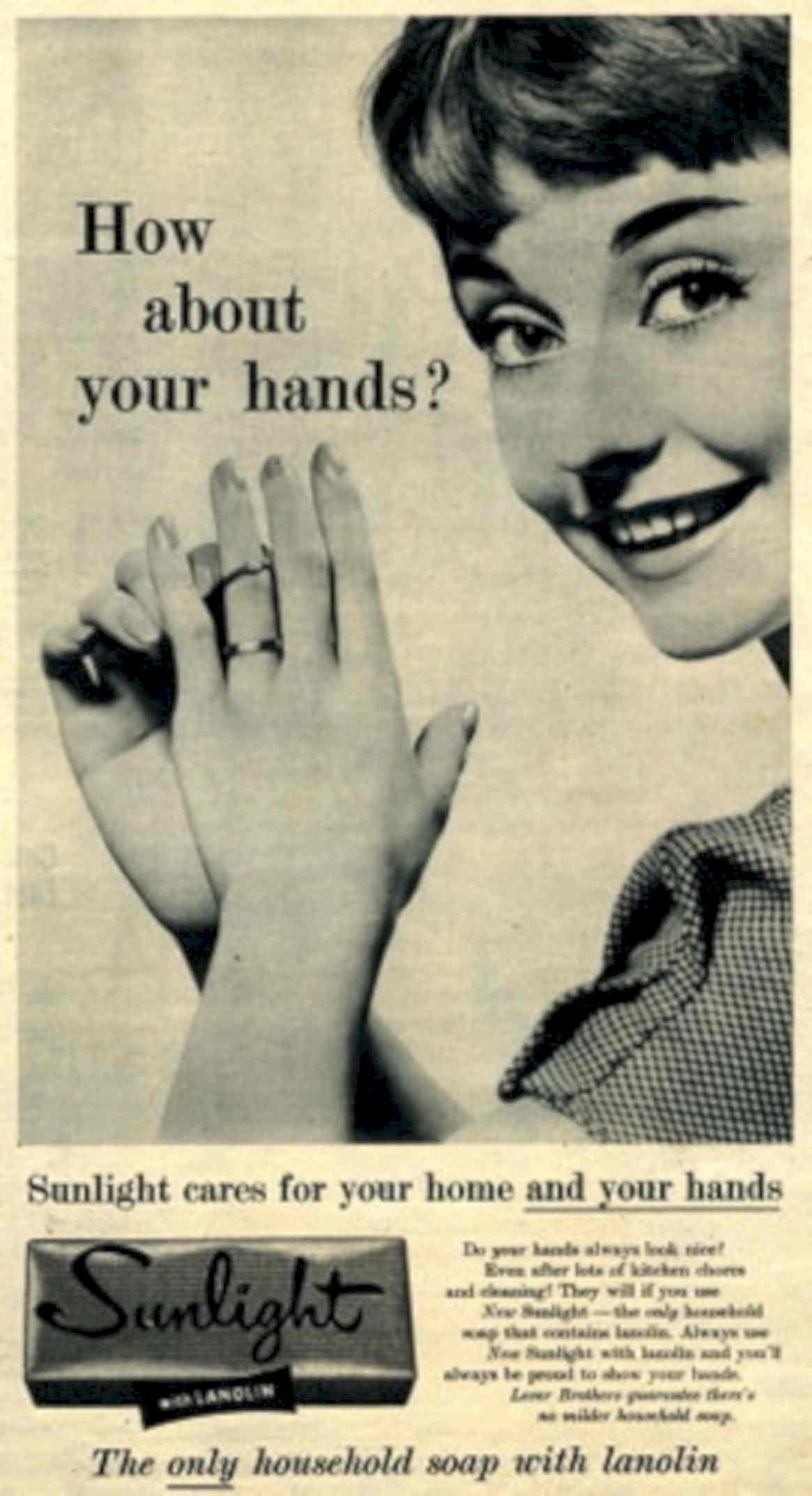 Sunlight Soap Woman 1950s Vintage Retro Advert Poster