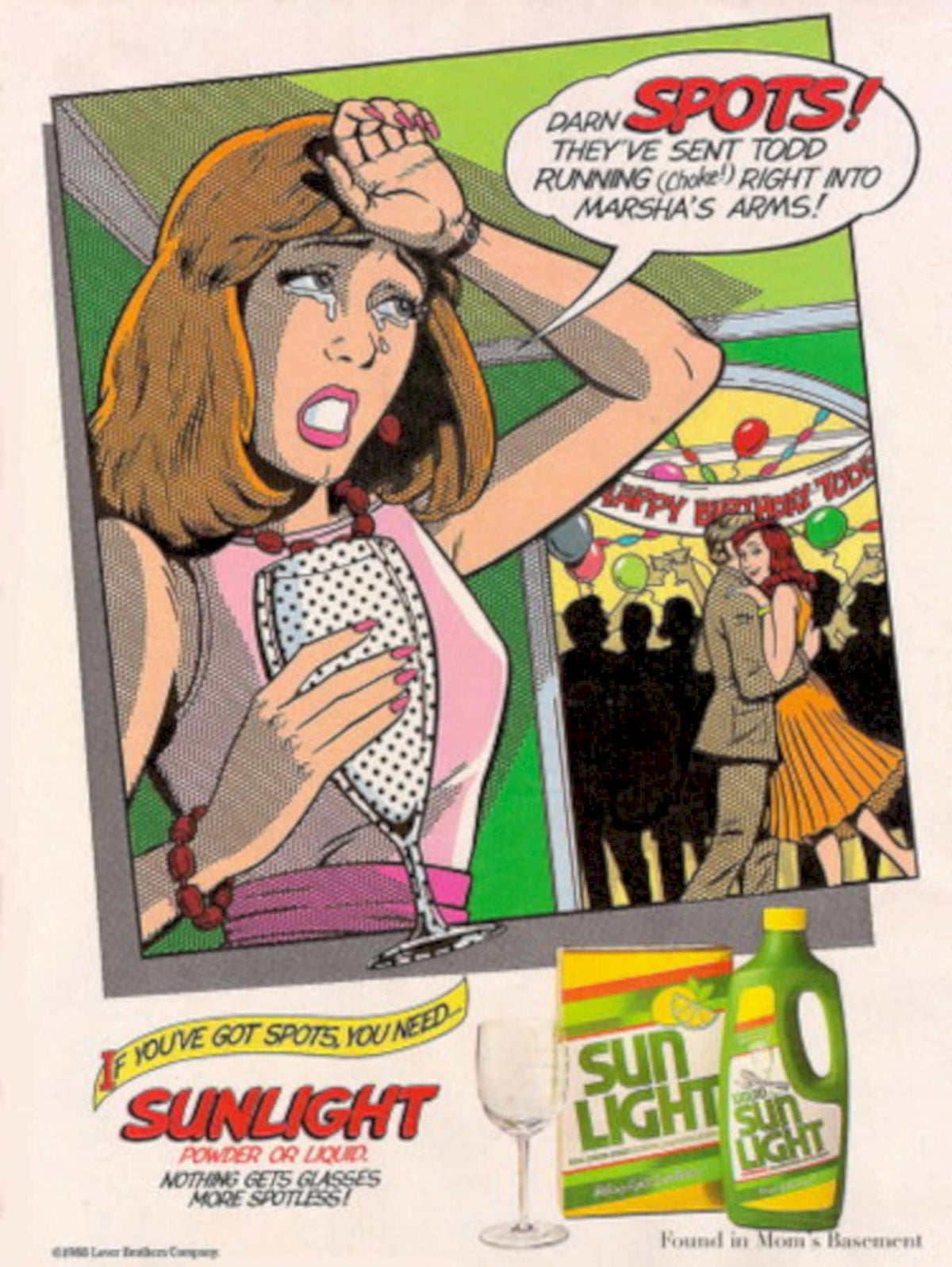 Sunlight Spots Wine 1980s Vintage Retro Advert