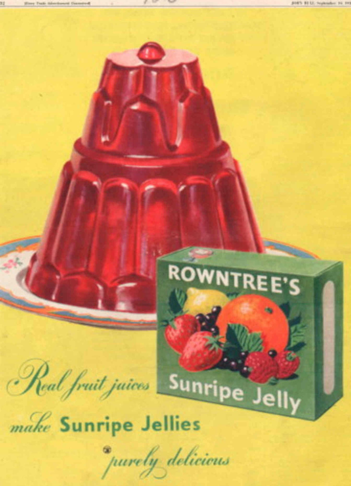 Sunripe Jelly Mold 1950s Vintage Retro Advert Poster