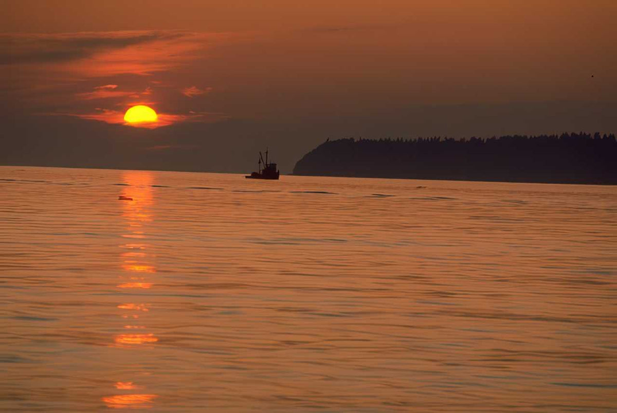 Sunrise Sunset Boat Water A4 Photo Print Sunset