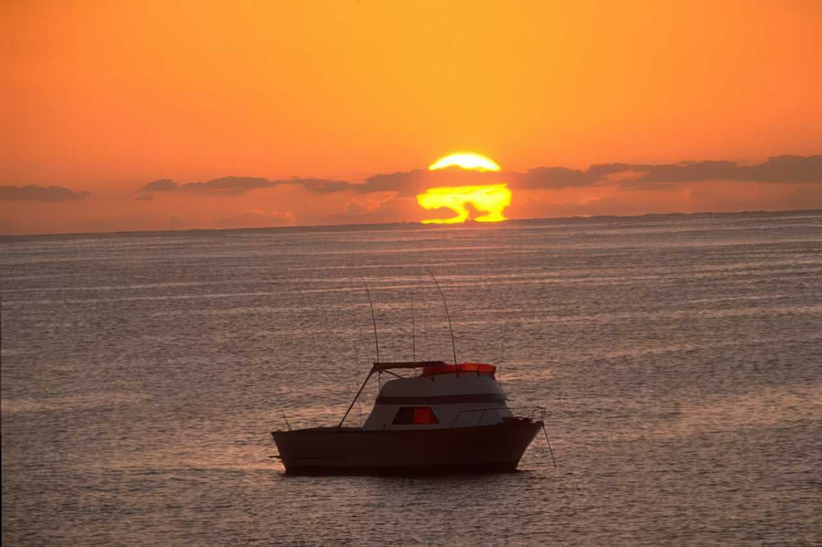 Sunrise Sunset Fishing Boat 4 A4 Photo Print Sunset