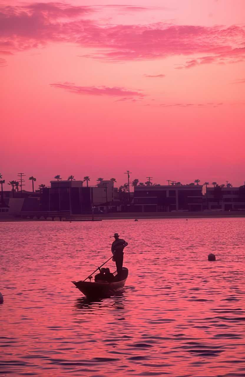Sunrise Sunset Fishing Boat x A4 Photo Print Sunset x