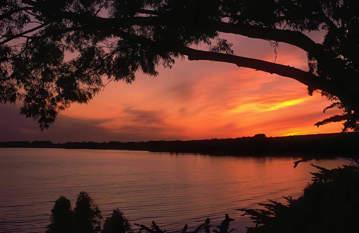 Sunrise Sunset Lake Silhouette 1 A4 Photo Print Sunset