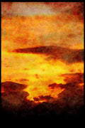 Sunrise Sunset Sky 001019 Yellow Sunset At Altitude A4 Limited Edition Watercolour Print