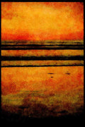 Sunrise Sunset Sky 001026 Silver Sunset On Calm Surf A4 Limited Edition Watercolour Print