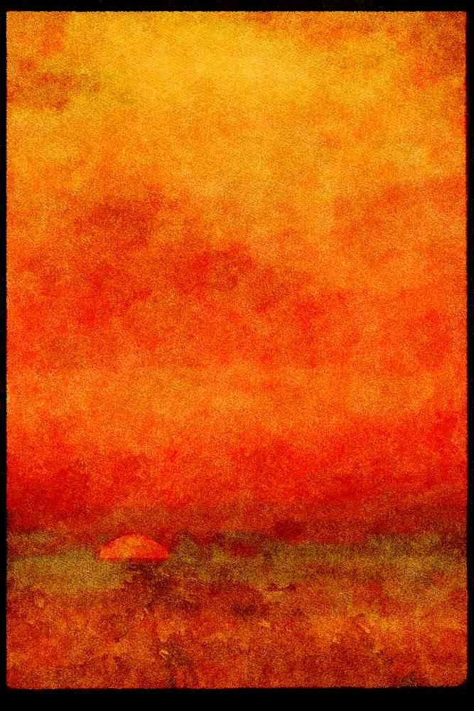 Sunrise Sunset Sky 001027 Large Sun, 2_3 Set, Layered Sky A4 Limited Edition Watercolour Print
