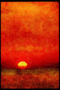 Sunrise Sunset Sky 001028 Large Multicolored Sun Over Sea A4 Limited Edition Watercolour Print