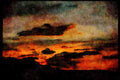 Sunrise Sunset Sky 001030 Dark Clouds, Orange Edges A4 Limited Edition Watercolour Print