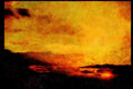 Sunrise Sunset Sky 001036 Sun Through Slit In Clouds A4 Limited Edition Watercolour Print