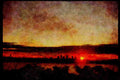 Sunrise Sunset Sky 001046 Rayed Sunset Behind City A4 Limited Edition Watercolour Print