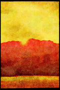 Sunrise Sunset Sky 001047 Yellow Sun Peeking Behind Clouds Over City A4 Limited Edition Watercolour Print