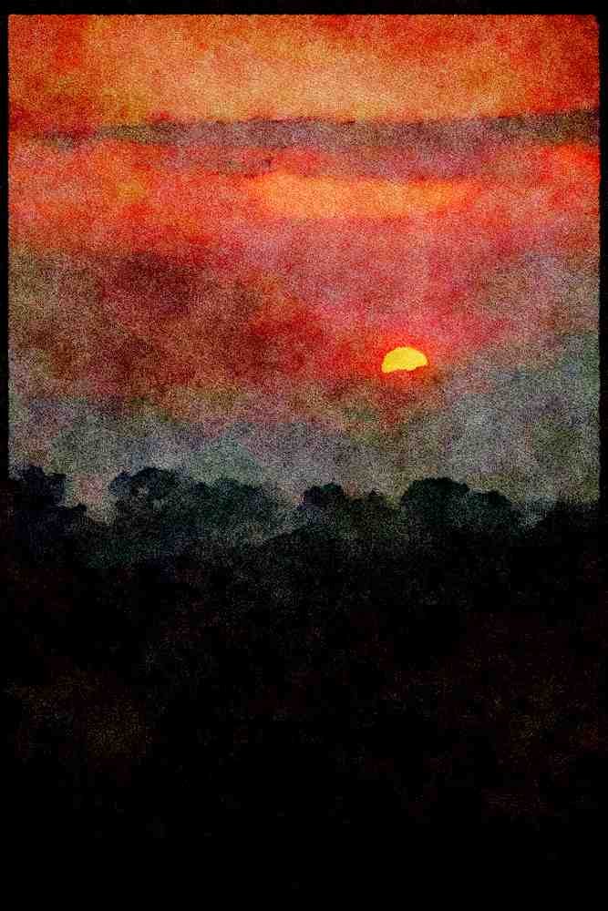 Sunrise Sunset Sky 001059 Pink And Blue Sunrise A4 Limited Edition Watercolour Print