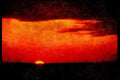 Sunrise Sunset Sky 001075 Sun Half Down Over Land A4 Limited Edition Watercolour Print