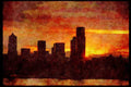 Sunrise Sunset Sky 001081 Dawn Breaking Over City, Ferries A4 Limited Edition Watercolour Print