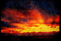Sunrise Sunset Sky 001085 Yellow Sunset Below Clouds At Altitude A4 Limited Edition Watercolour Print