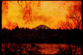 Sunrise Sunset Sky 001087 Red Clouds At Dawn Over Mountains A4 Limited Edition Watercolour Print