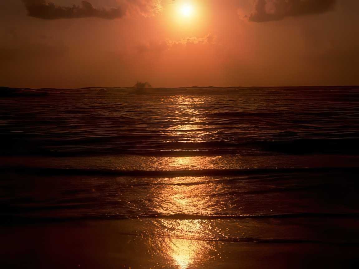 Sunset Ocean Reflection A4 Photo Print