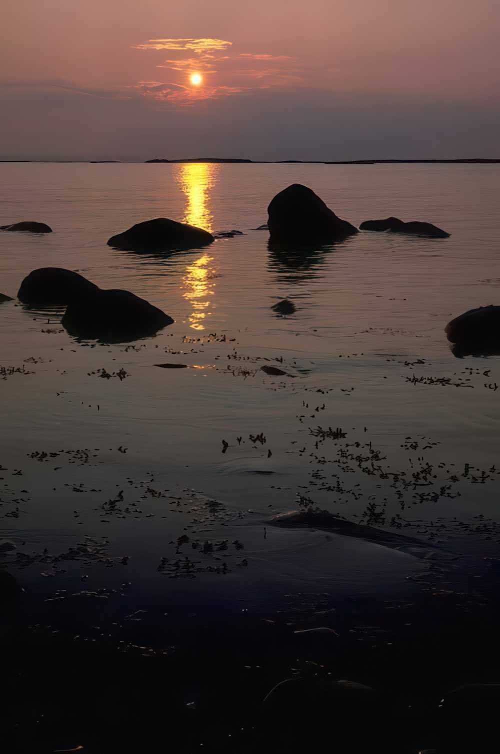 Sunset Reflection Rocks A4 Photo Print