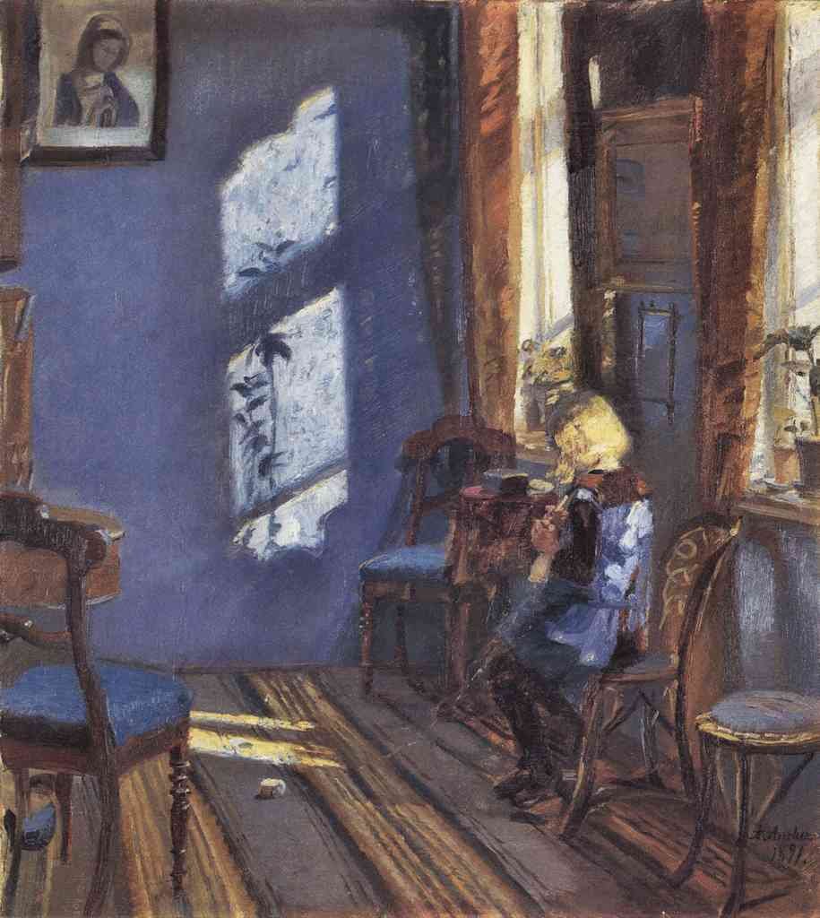 Sunshine In The Blue Room Anna Ancher Impressionism European A4 Photo Print