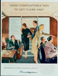 Super Constellation Cabin 1950s Vintage Retro Advert Poster
