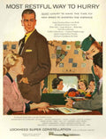Super Constellation Travel 1950s Vintage Retro Advert Poster