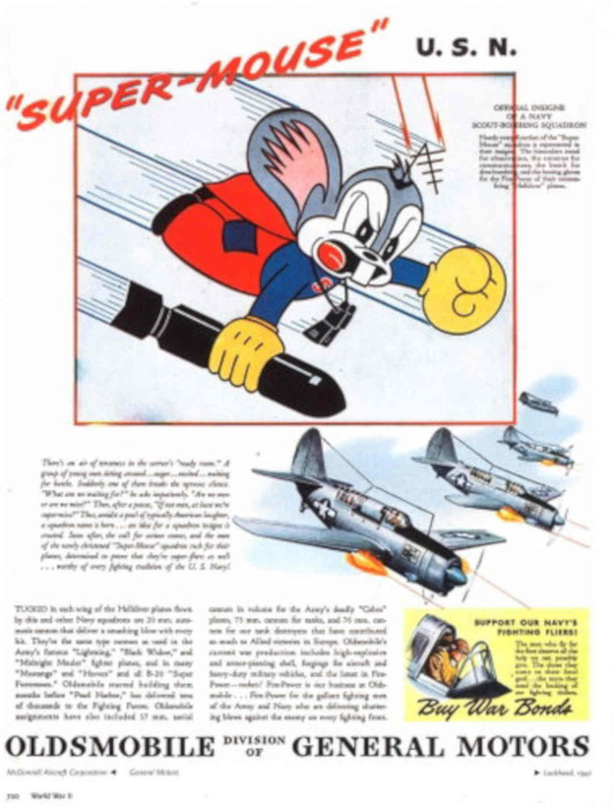Super Mouse P51 1940s Vintage Retro Advert Poster
