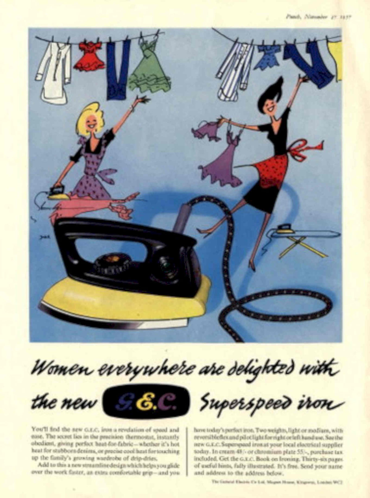 Super Speed Iron 1950s Vintage Retro Advert Poster