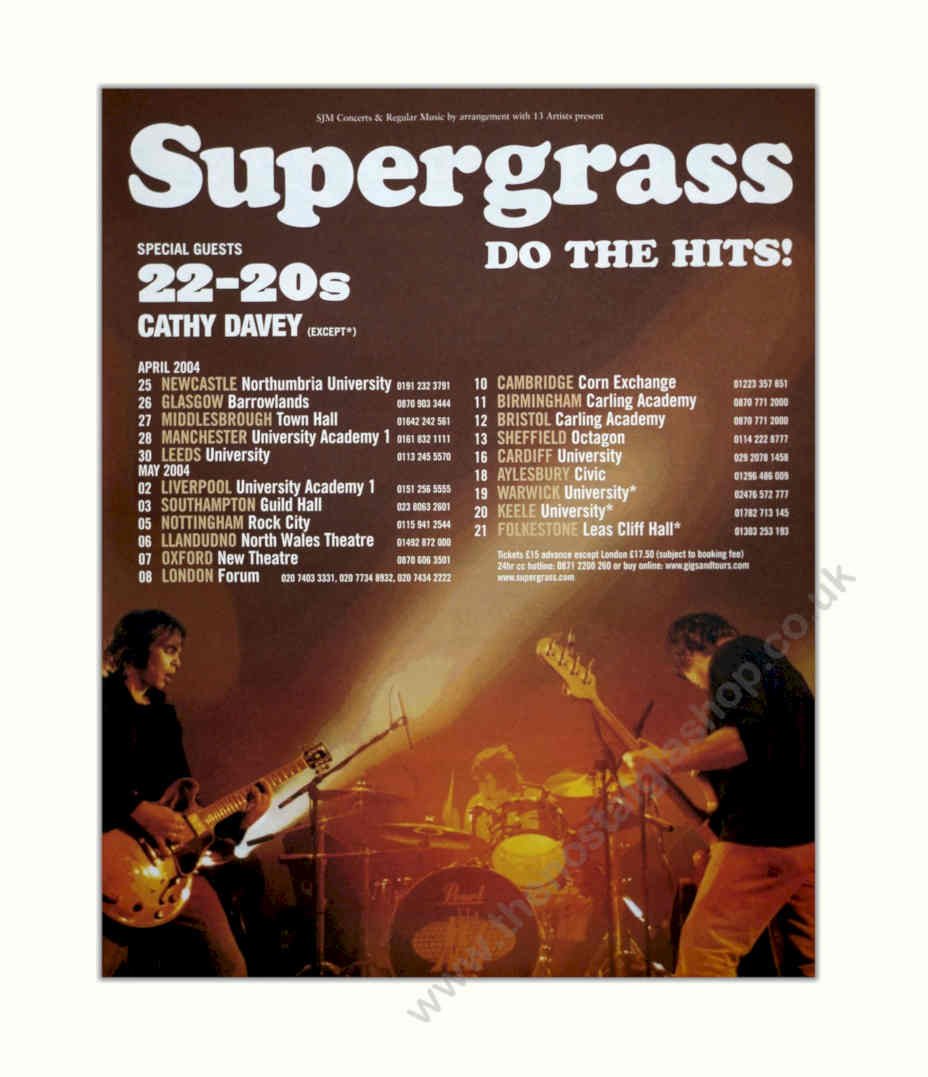Supergrass Tour 2220s Vintage Retro Advert Poster A4 Photo Print