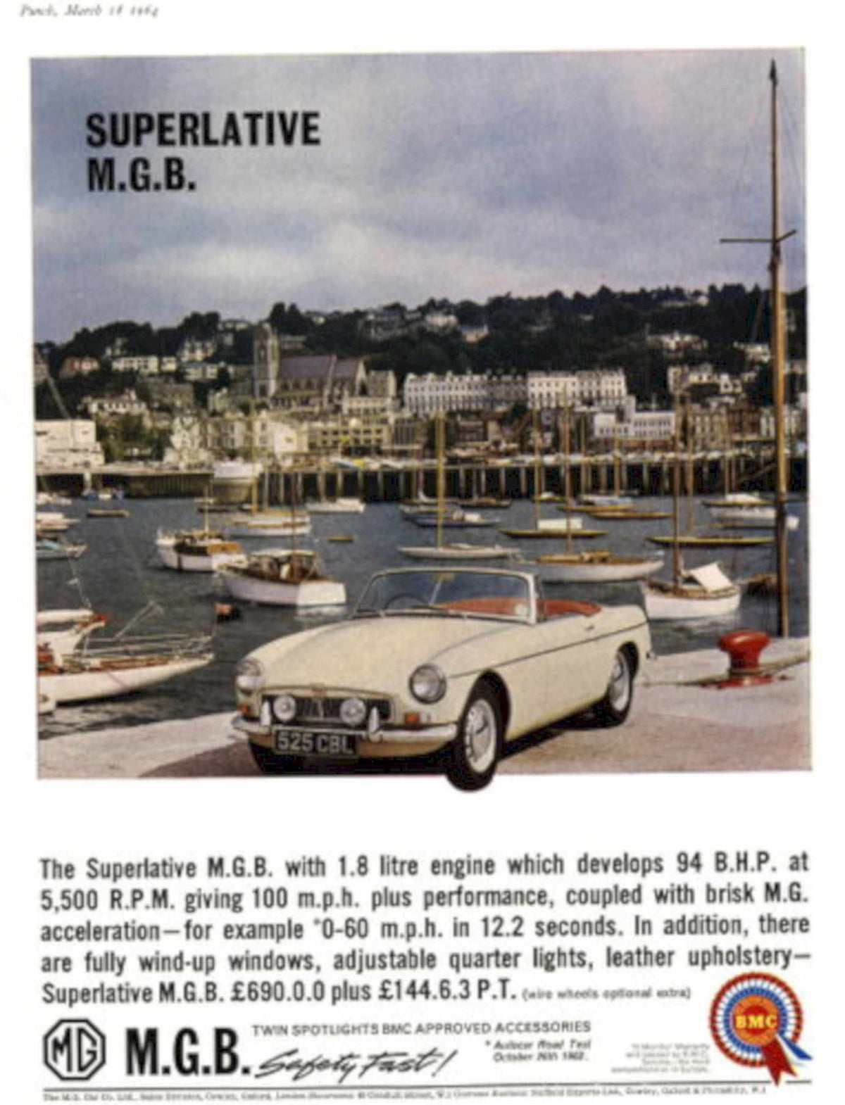 Superlative Mgb Roadster 1960s Vintage Retro Advert
