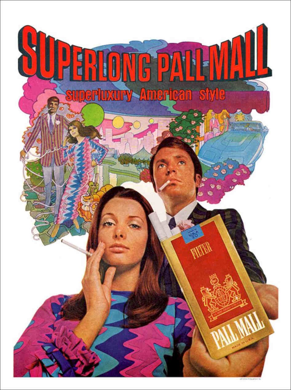 Superlong Pall Mall Cigarettes Vintage Retro Advert Poster A4 Photo Print
